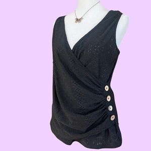 Black Crossover Tank Top